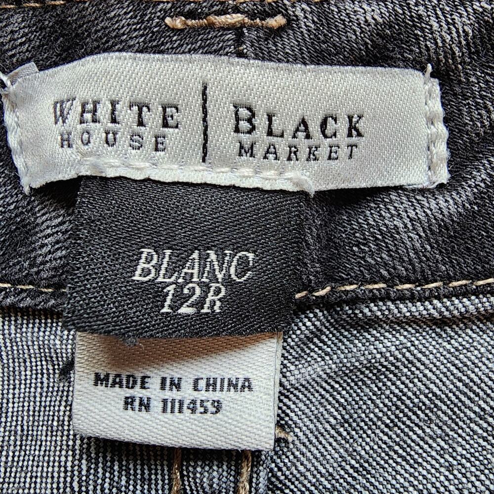 White House Black Market Jeans Womens Size 12R Blanc Black Bootcut Flex Pant - Picture 12 of 14
